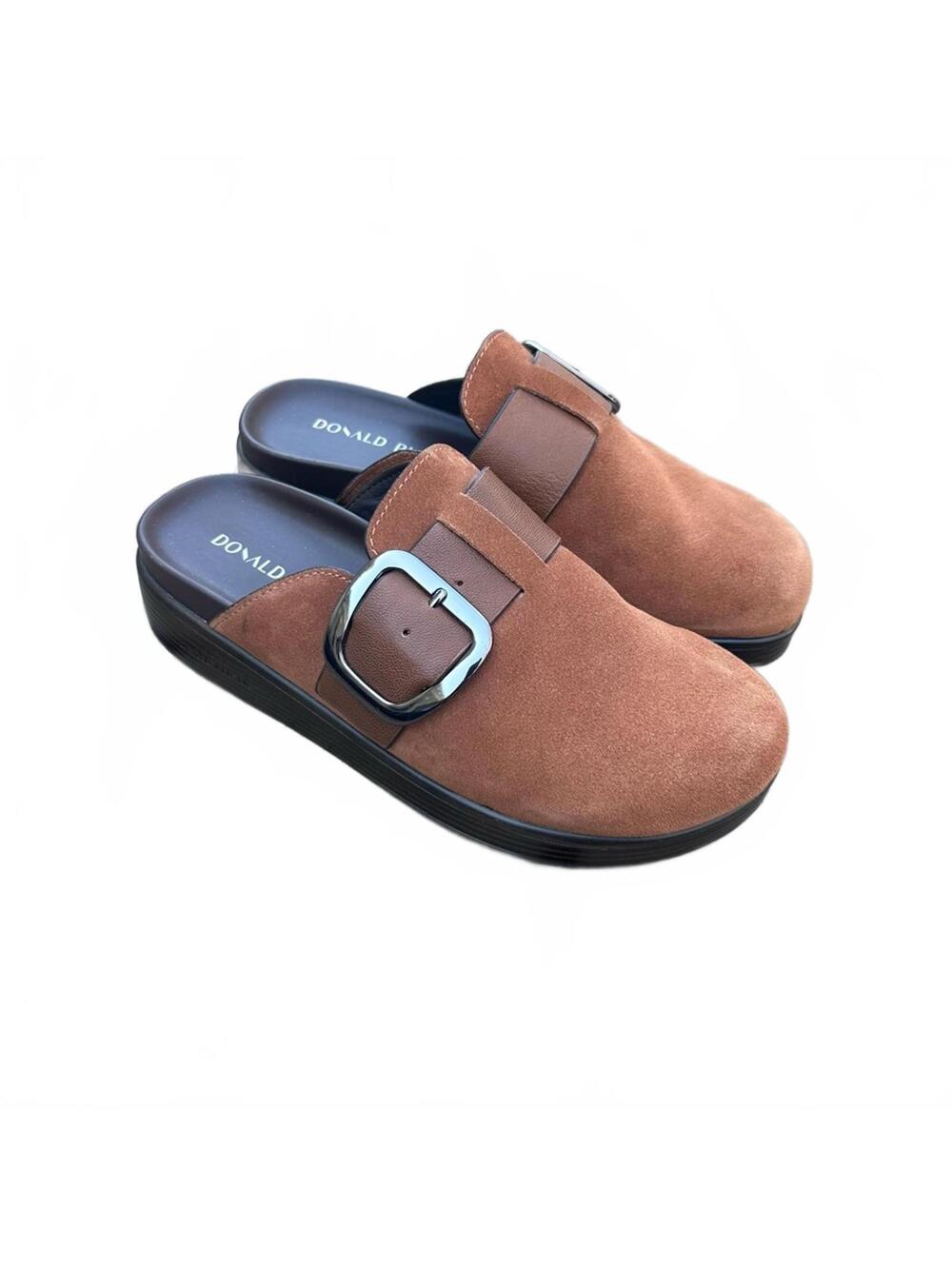 Donald Pliner “Fiona” Chestnut Suede Platform Clog Mule | Size 6.5